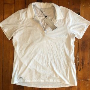 Adidas White Cotton Golf Polo